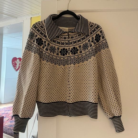 THE GREAT. Black and White Cardigan Sweater - Picture 3 of 3